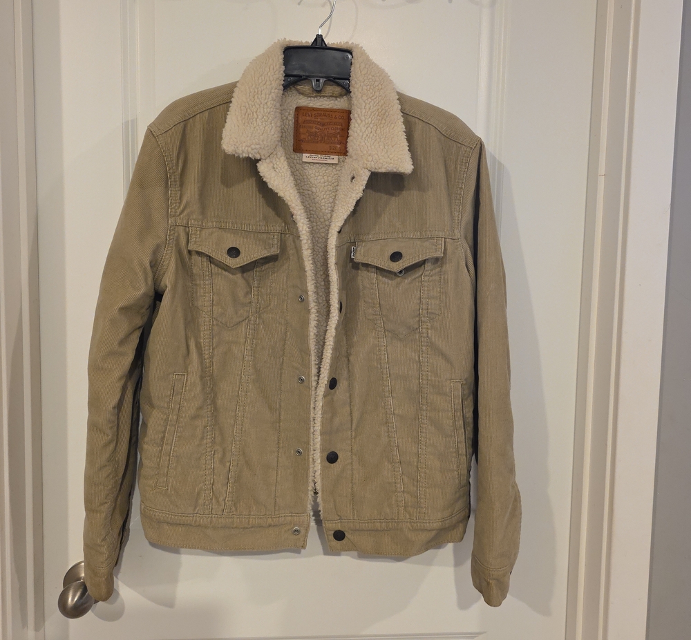 Levi's Tan Sherpa-Lined Bomber Jacket